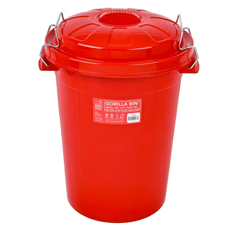 Gorilla Bin with Clip Lid 30L - Red