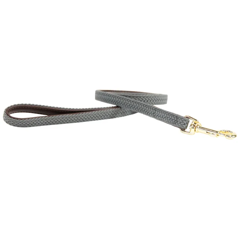 Kentucky Plaited Nylon Dog Lead Grey 120cm