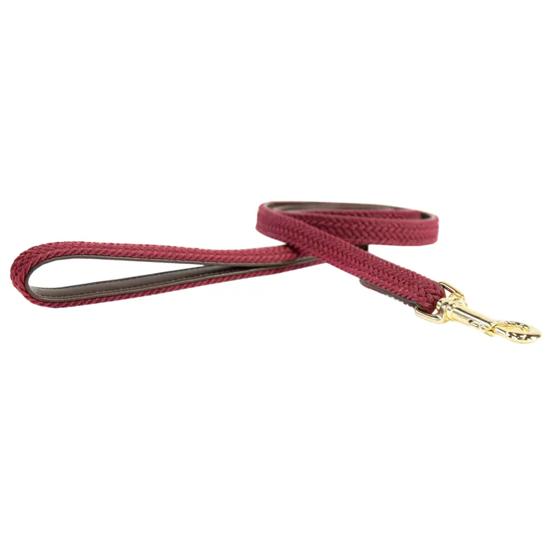 Kentucky Plaited Nylon Dog Lead Bordeaux 120cm