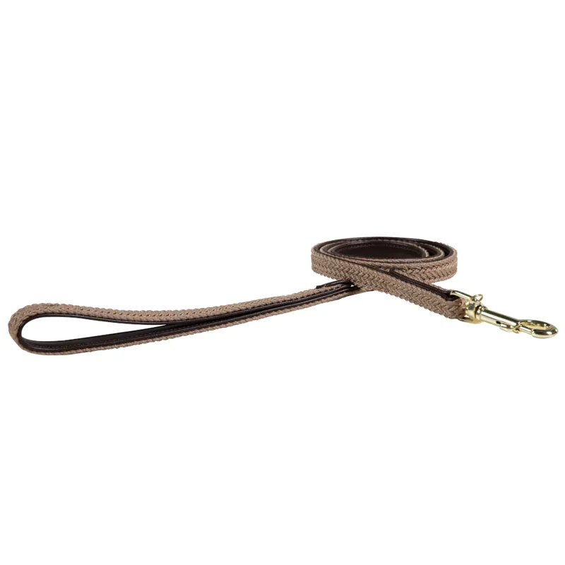 Kentucky Plaited Nylon Dog Lead Beige 120cm