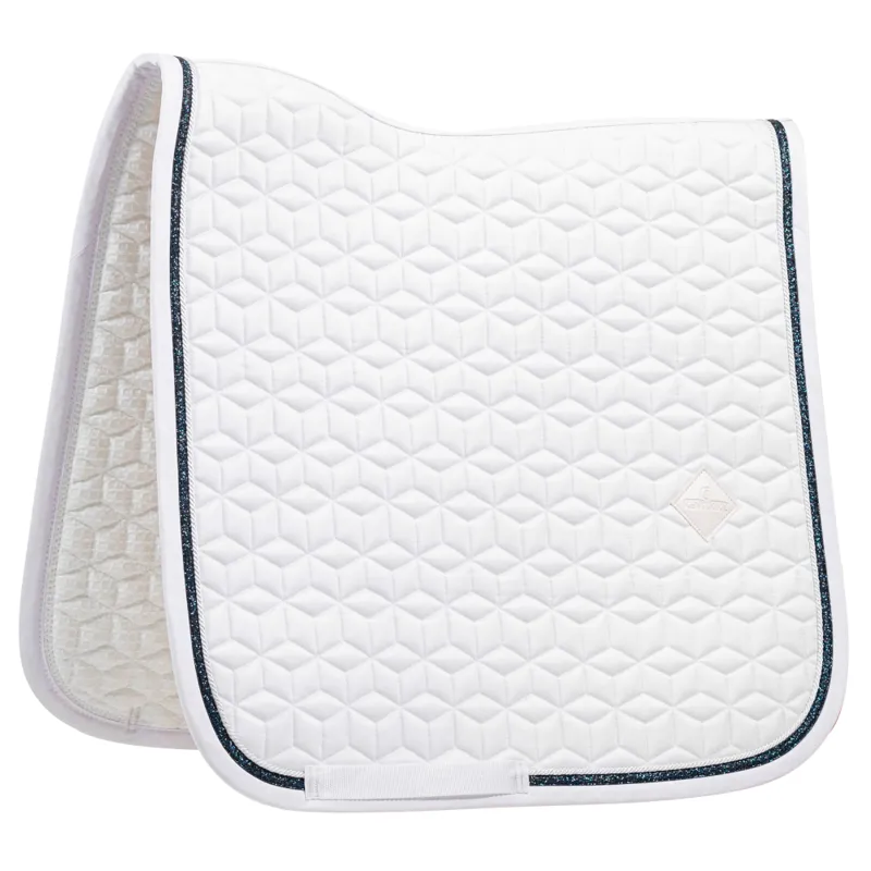 Kentucky Glitter Rope Saddle Pad Dressage White/Black