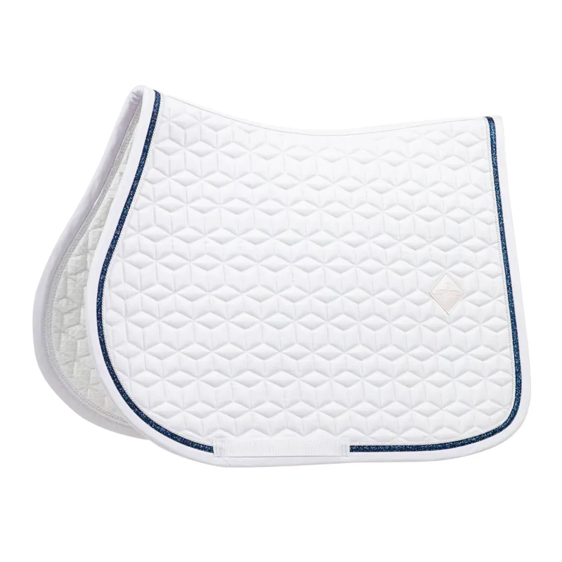 Kentucky Glitter Rope Saddle Pad Jumping White/Navy