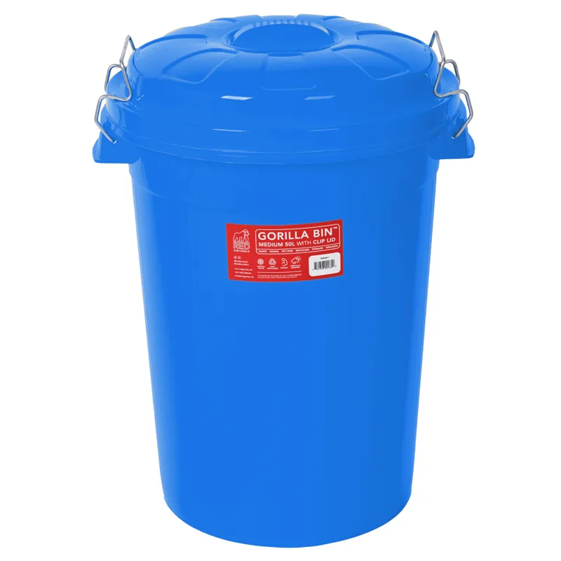 Gorilla Bin with Clip Lid 50L - Blue