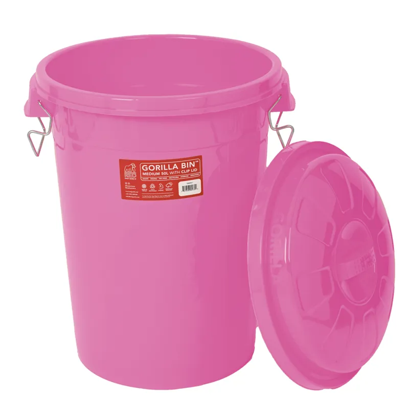 Gorilla Bin with Clip Lid 50L - Pink-1