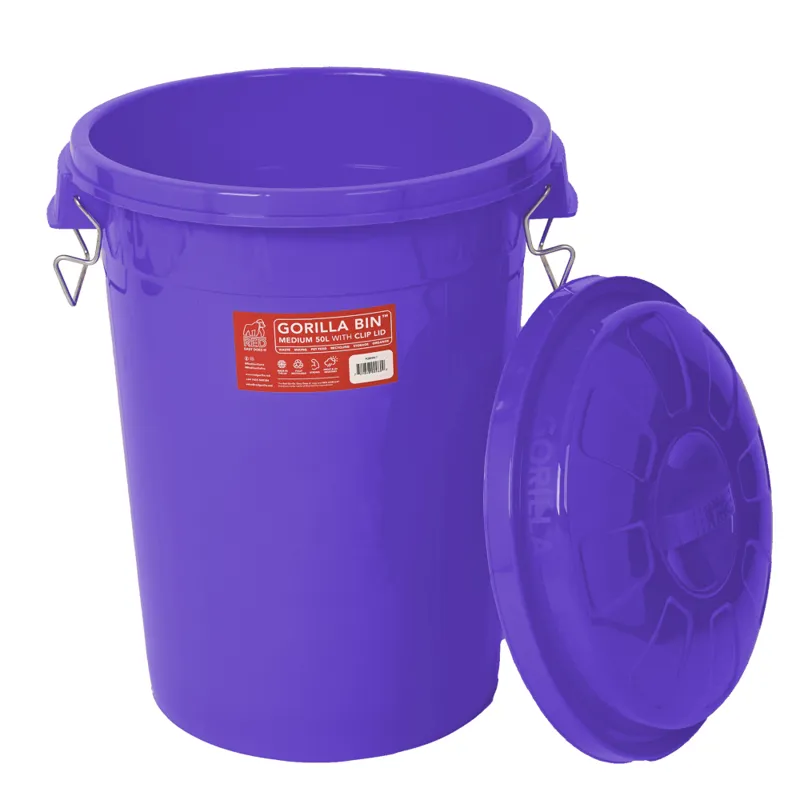 Gorilla Bin with Clip Lid 50L - Purple-1