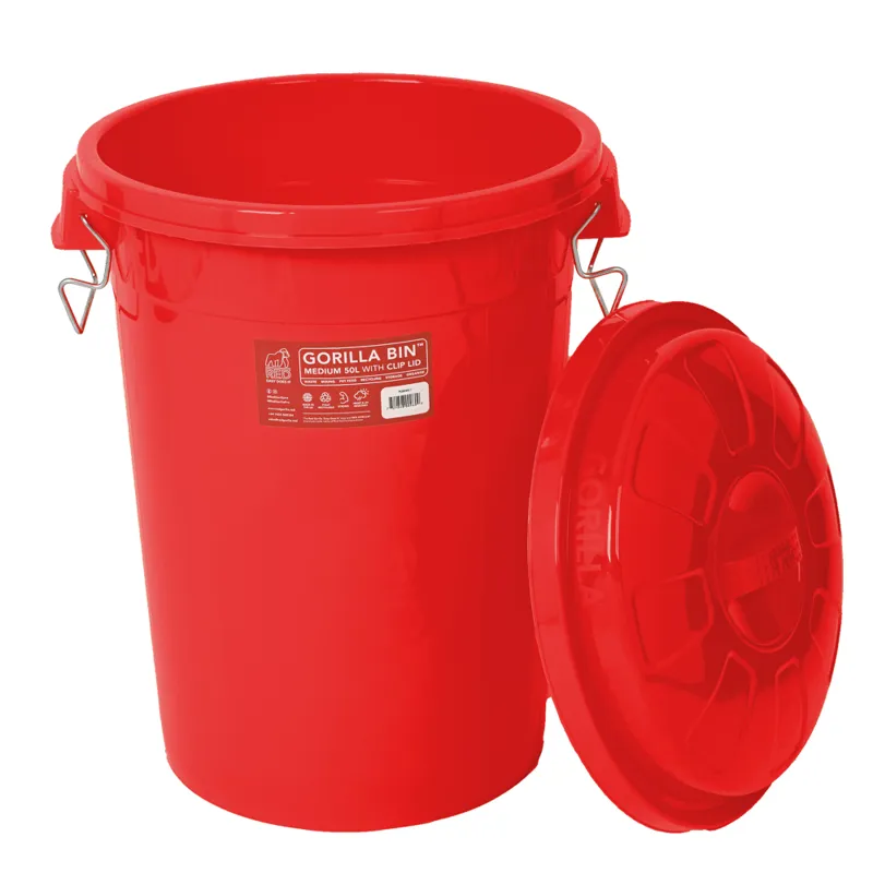 Gorilla Bin with Clip Lid 50L - Red-1