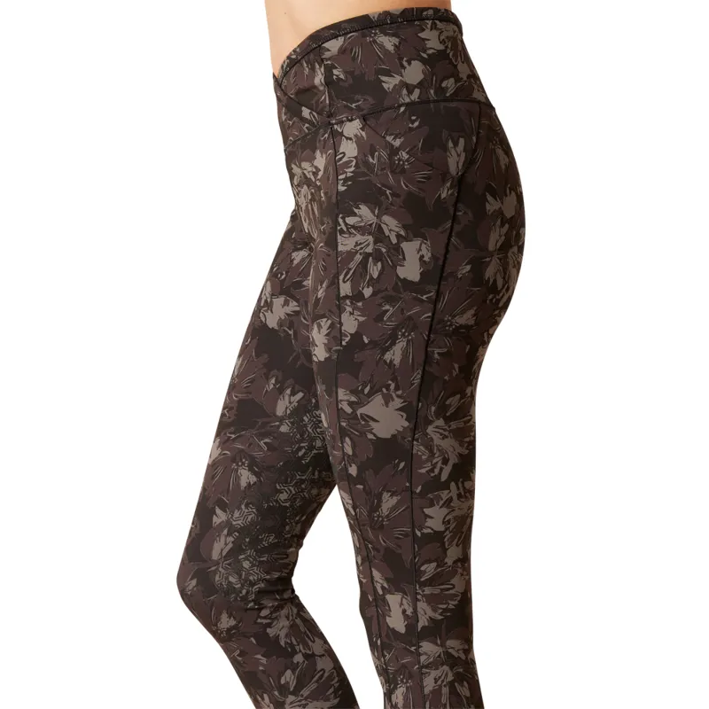Ariat Ladies EOS Etch Half Grip Tights Exploded Black Floral-2