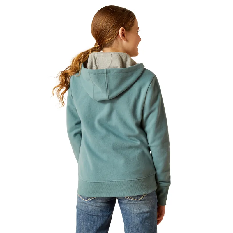 Ariat Youth Team Logo Hoodie North Atlantic-1