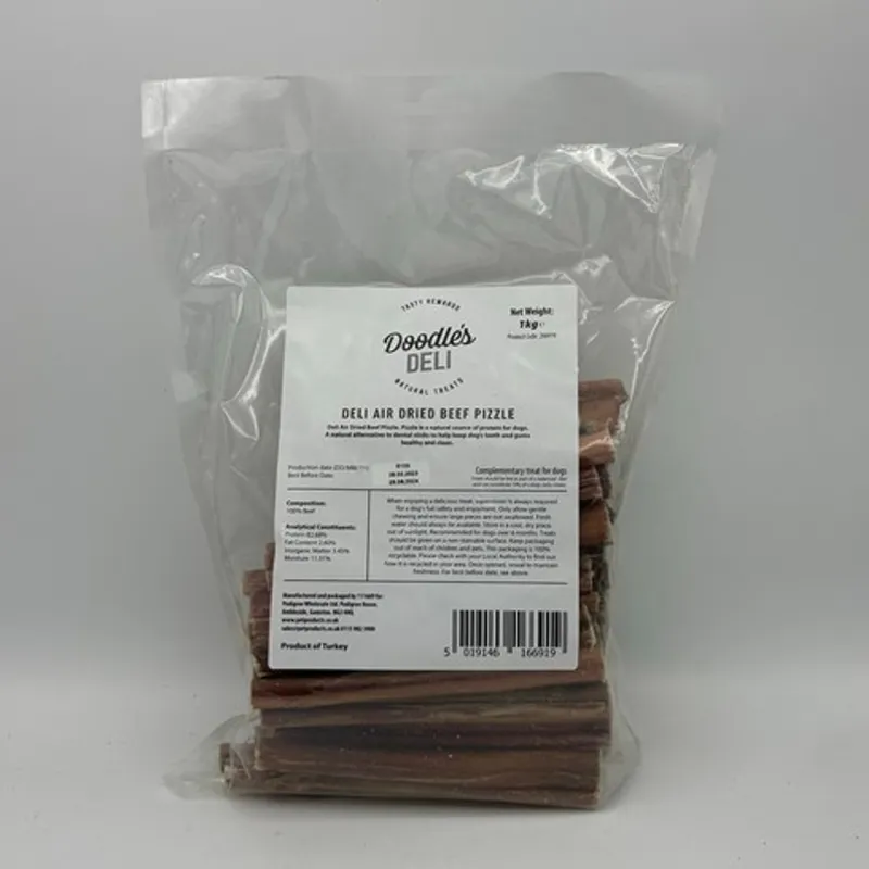 Doodles Deli Air Dried Beef Pizzle 1kg-1