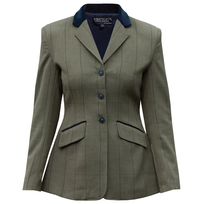 Equetech Bellingham Stretch Tweed Riding Jacket Green
