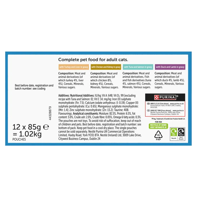 Felix Original Pouches Mixed Selection in Gravy Wet Cat Food 12x85g-1