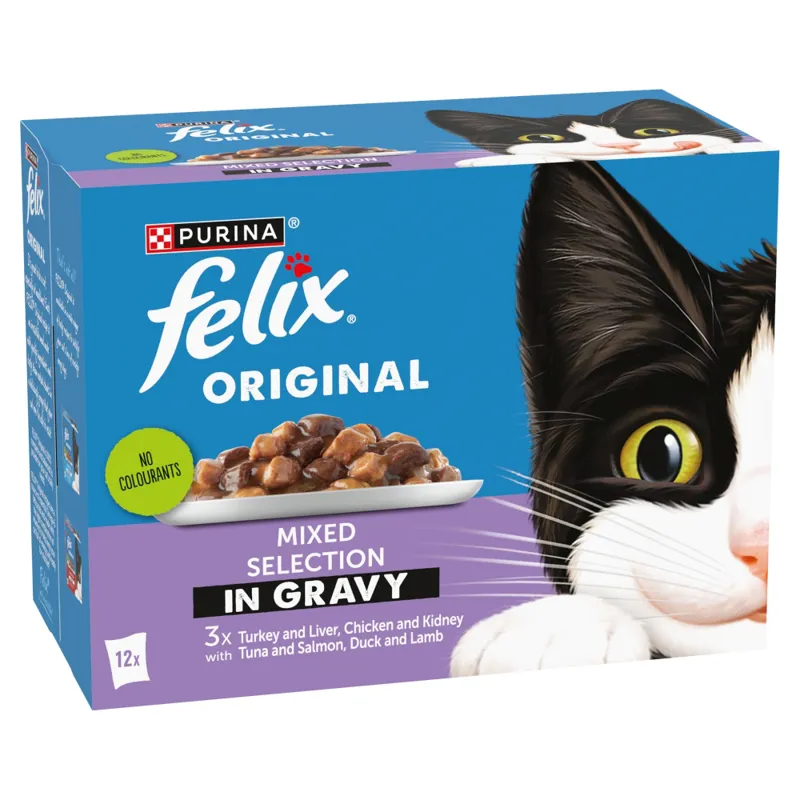 Felix Original Pouches Mixed Selection in Gravy Wet Cat Food 12x85g