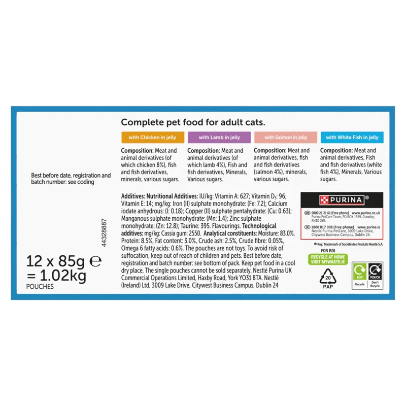 Felix Original Pouches Mixed Selection in Jelly Wet Cat Food 12x85g-1