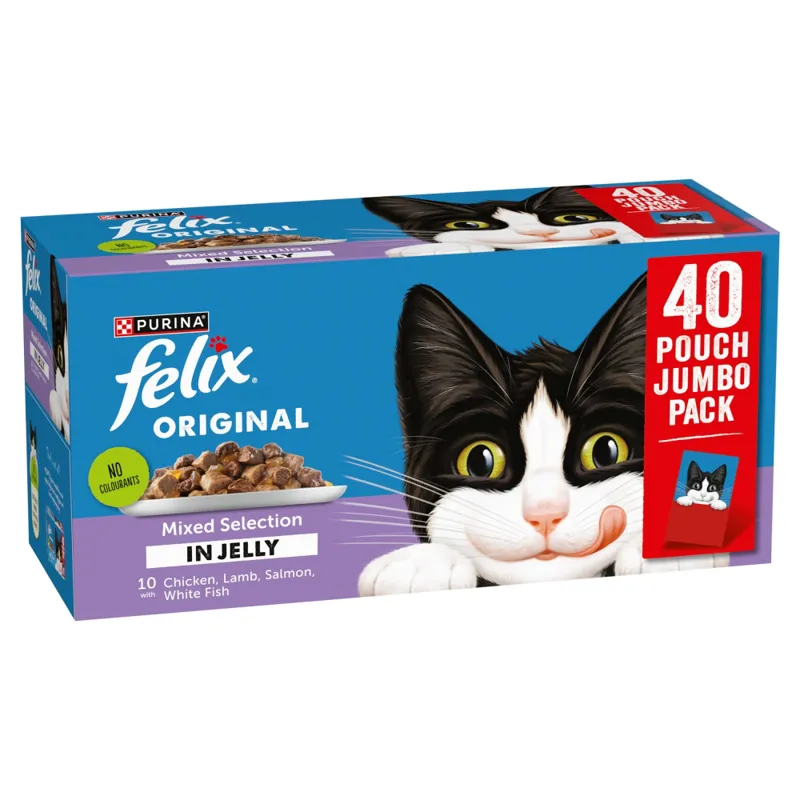Felix Original Pouches Mixed Selection in Jelly Wet Cat Food 40x85g