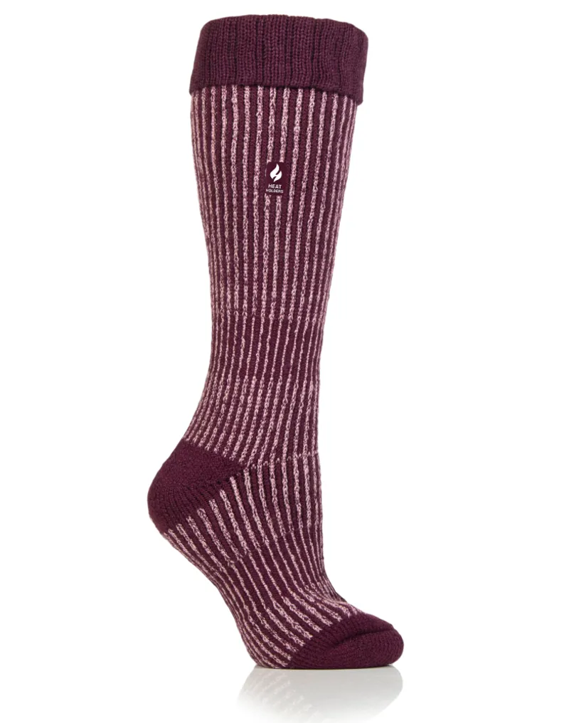 Heat Holders Ladies Begonia Boot Socks Cabernet