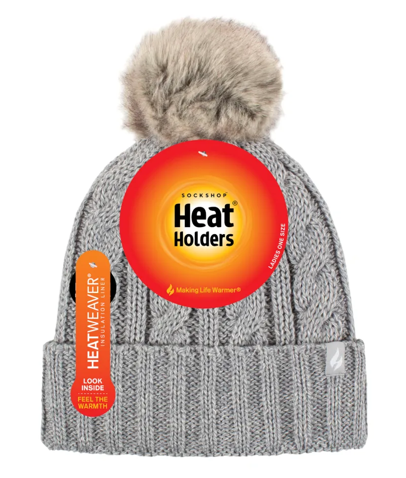 Heat Holders Ladies Maine Thermal Hat Light Grey