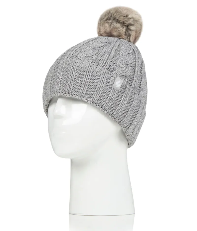 Heat Holders Ladies Maine Thermal Hat Light Grey-1