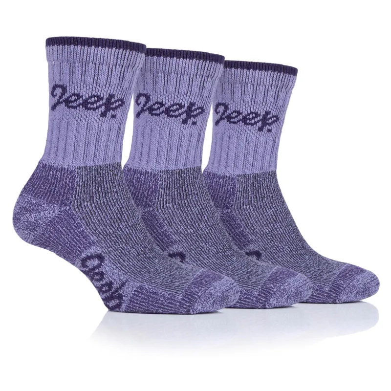 Jeep Ladies Luxury Boot Socks Lilac/Purple - 3 pack