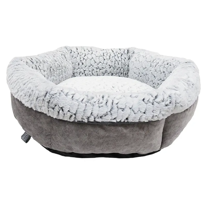 Rosewood Grey Luxury Plush Dog Bed-1