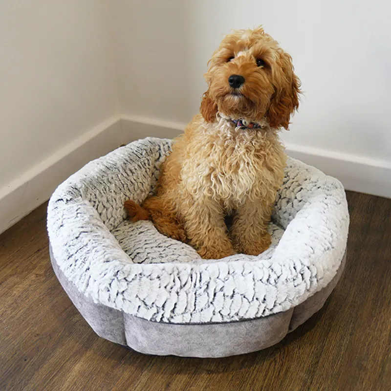 Rosewood Grey Luxury Plush Dog Bed-4