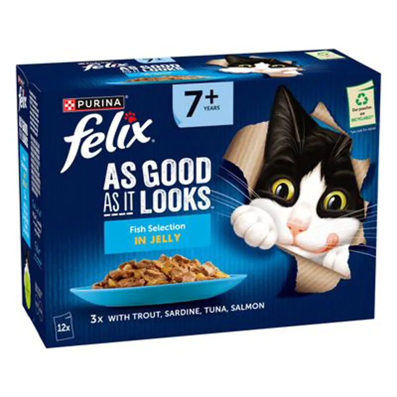 Felix As Good As It Looks Pouches Senior Fish 12x85g