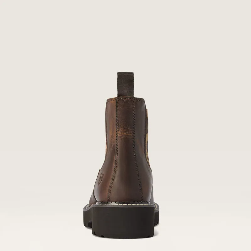 Ariat Ladies Fatbaby Chelsea Western Boot Distressed Tan-1