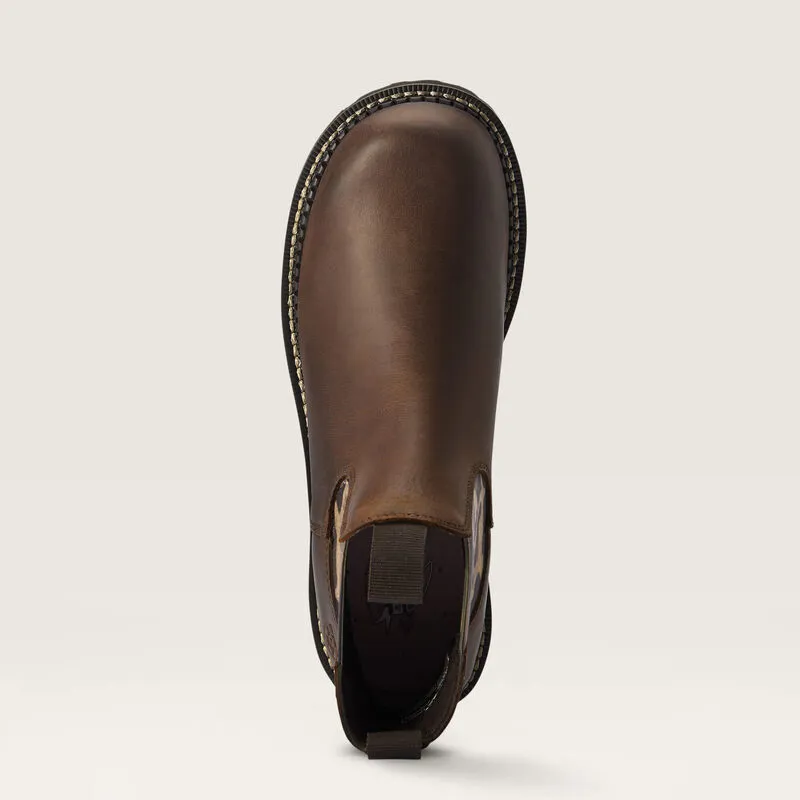 Ariat Ladies Fatbaby Chelsea Western Boot Distressed Tan-6