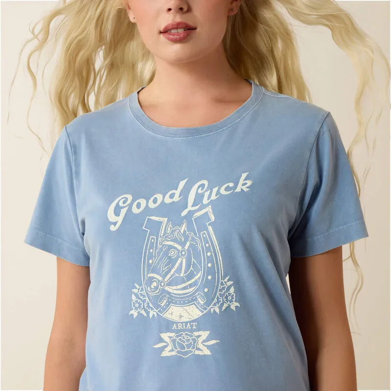 Ariat Ladies Lucky Dreams T-Shirt Ashleigh Blue-3