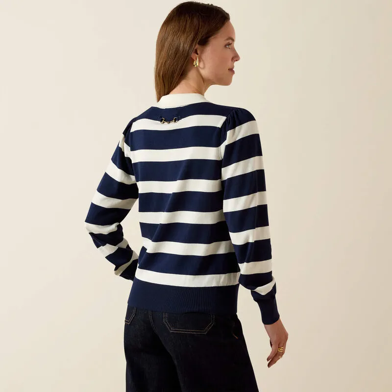 Ariat Ladies Langsett Sweater Navy Stripe-1