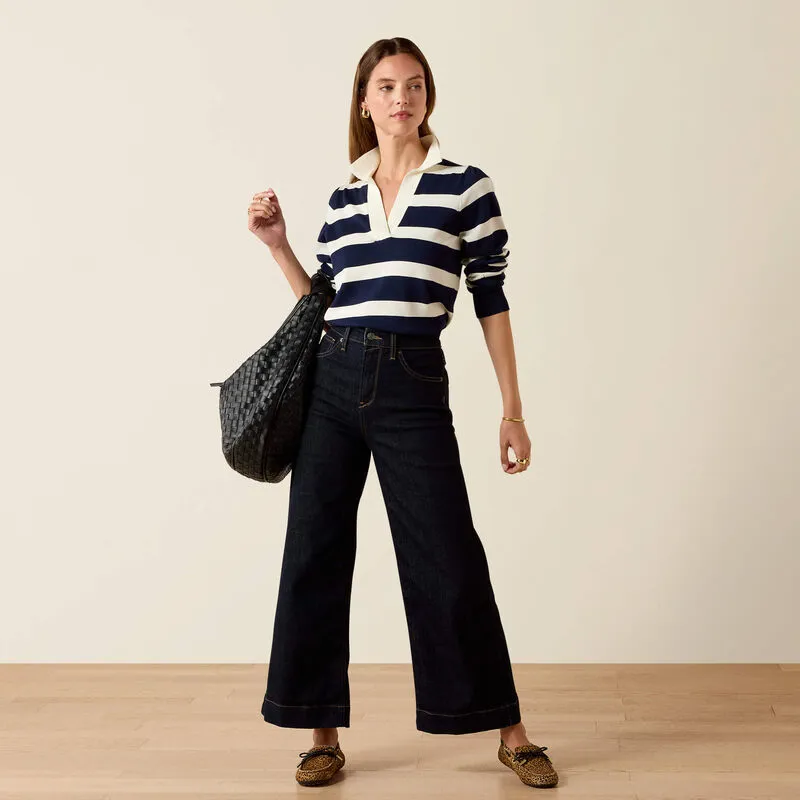 Ariat Ladies Langsett Sweater Navy Stripe-2