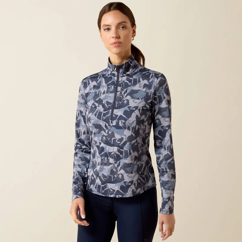 Ariat Ladies Lunaveil 1/2 Zip Baselayer Polar Coincide Print-3