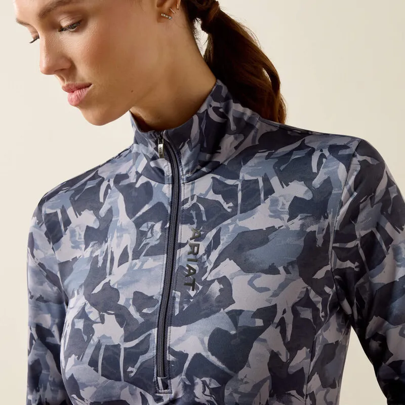 Ariat Ladies Lunaveil 1/2 Zip Baselayer Polar Coincide Print-4