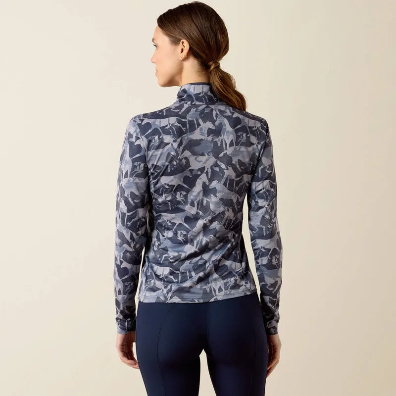 Ariat Ladies Lunaveil 1/2 Zip Baselayer Polar Coincide Print-1