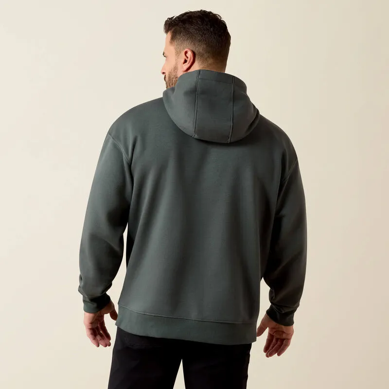 Ariat Mens Rebar Workman Graphic Hoodie Steel Green/Black-1