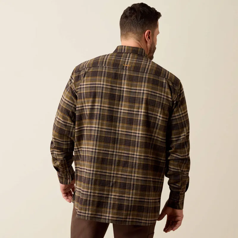Ariat Mens Rebar Flannel Durastretch Work Shirt Earth-1
