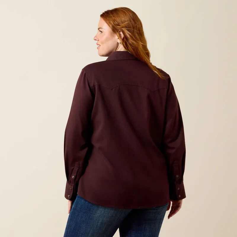 Ariat Ladies Earthbound Western Snap Shirt Chocolate Plum-4