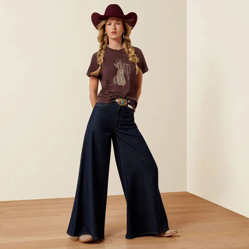 Ariat Ladies Rebel With A Cause T-Shirt Chocolate Plum-2
