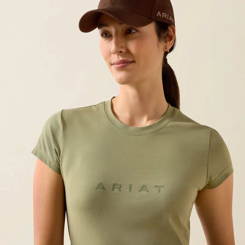 Ariat Ladies The Logo T-Shirt Oil Green-3