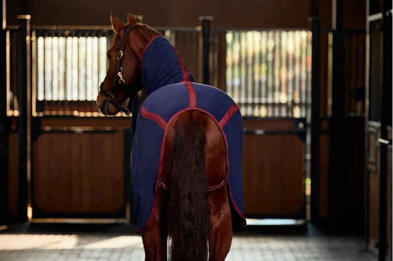 Weatherbeeta Anti-Static Fleece Cooler Combo Neck Navy/Burgundy-4