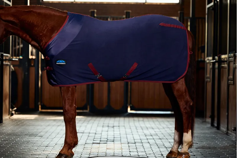 Weatherbeeta Anti-Static Fleece Cooler Standard Neck Navy/Burgundy-3