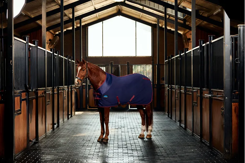 Weatherbeeta Anti-Static Fleece Cooler Standard Neck Navy/Burgundy-1