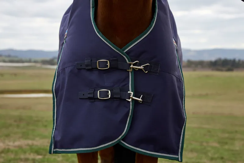 Weatherbeeta ComFiTech Plus Dynamic Turnout Rug Detach-A-Neck 100g Navy/Forest Green-2
