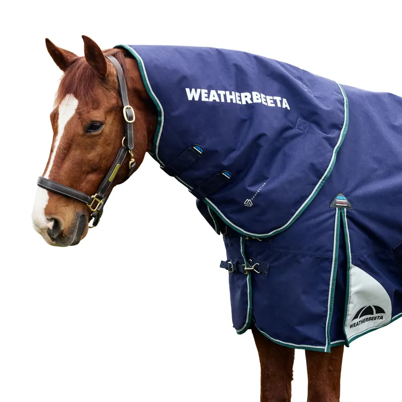 Weatherbeeta ComFiTech Plus Dynamic Turnout Rug Detach-A-Neck 100g Navy/Forest Green-1