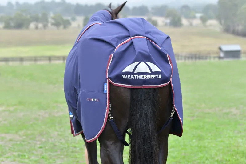Weatherbeeta ComFiTech Essential Turnout Rug Detach-A-Neck 50g Navy/Burgundy-5