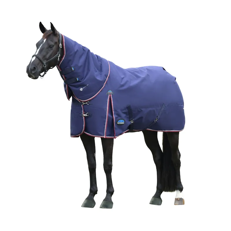 Weatherbeeta ComFiTech Essential Turnout Rug Detach-A-Neck 50g Navy/Burgundy