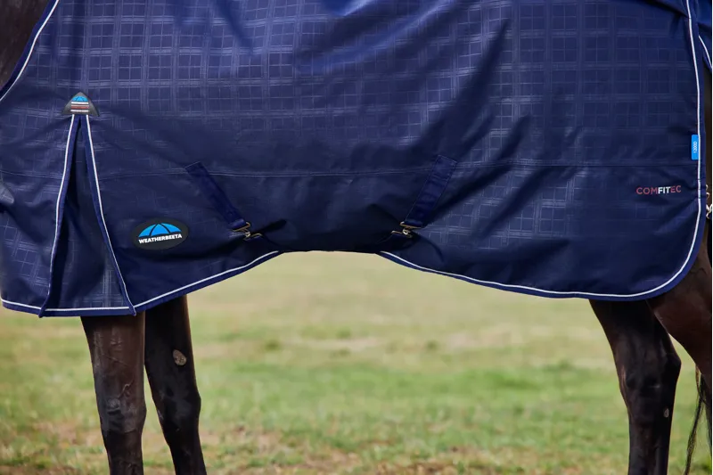 Weatherbeeta ComFiTech Prelim Turnout Rug Standard Neck 220g Navy Embossed Plaid-4