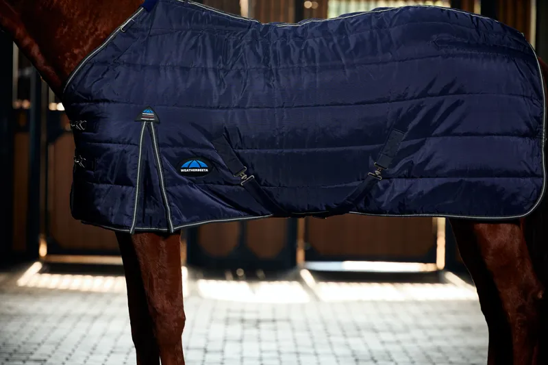 Weatherbeeta ComFiTech PP Channel Quilt Stable Rug Detach-A-Neck 220g Navy/Charcoal-6