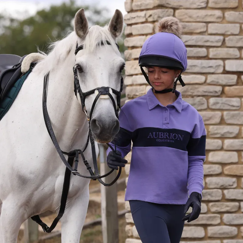 Aubrion Young Rider Equestrian Button Sweatshirt Heather-1