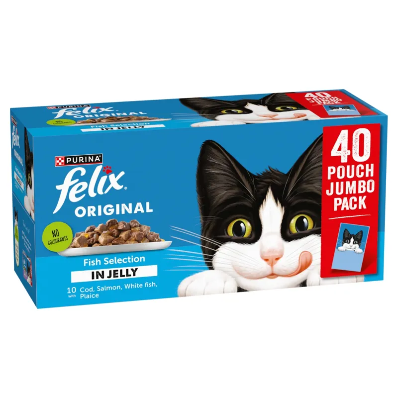 FELIX Original Fish Selection in Jelly Wet Cat Food 40x85g