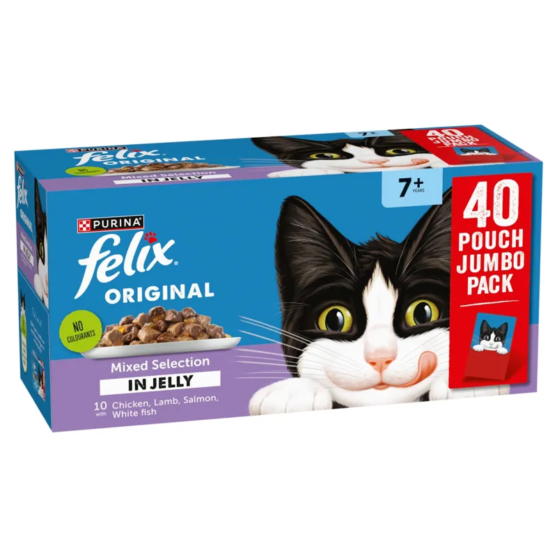 Felix Original Senior 7+ Mixed Selection in Jelly Wet Cat Food 40x85g